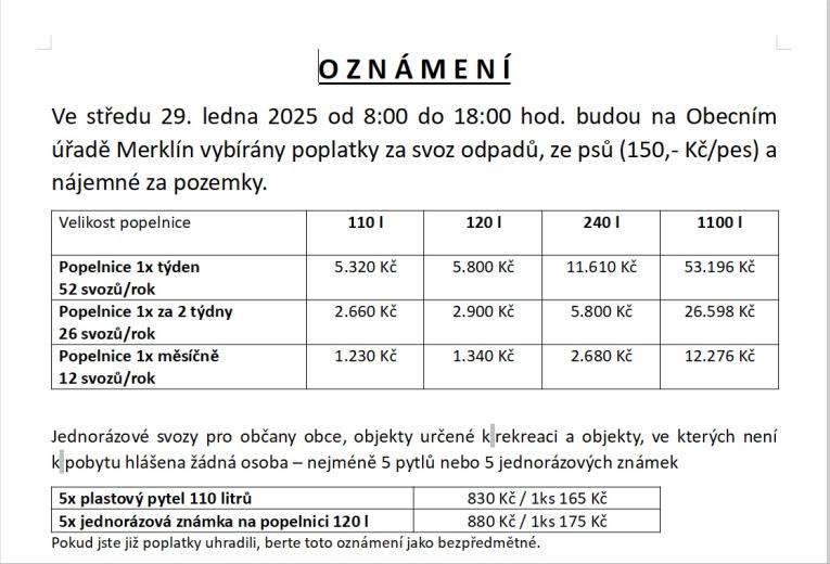 oznámení