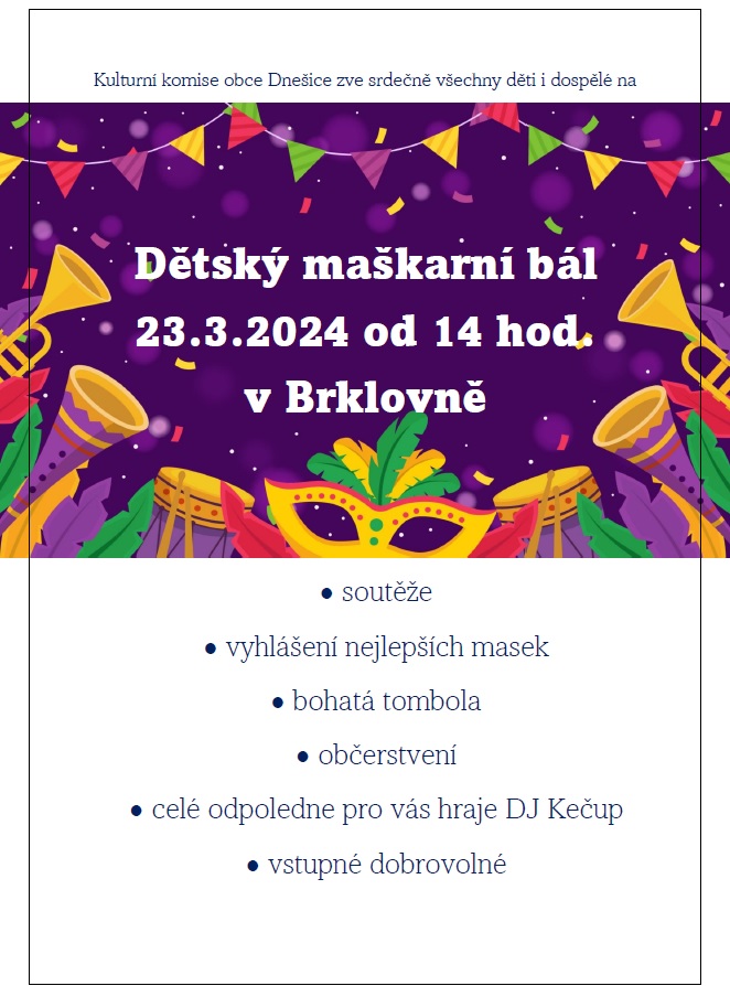 dětský bál Dnešice