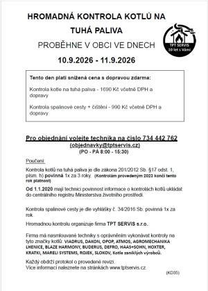 kontrola kotlů